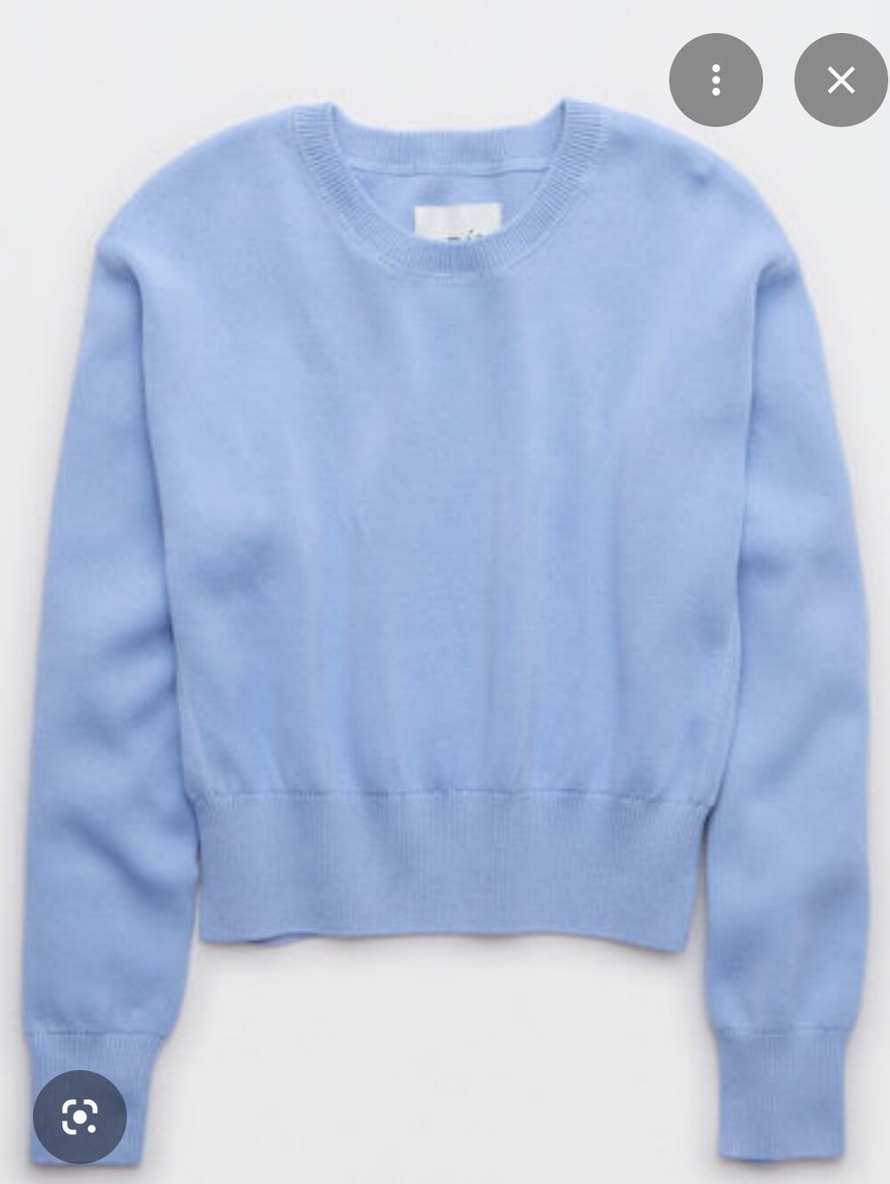 Aerie Plush Womens Size XS Powdered Blue Cropped Sweater 100% Cotton